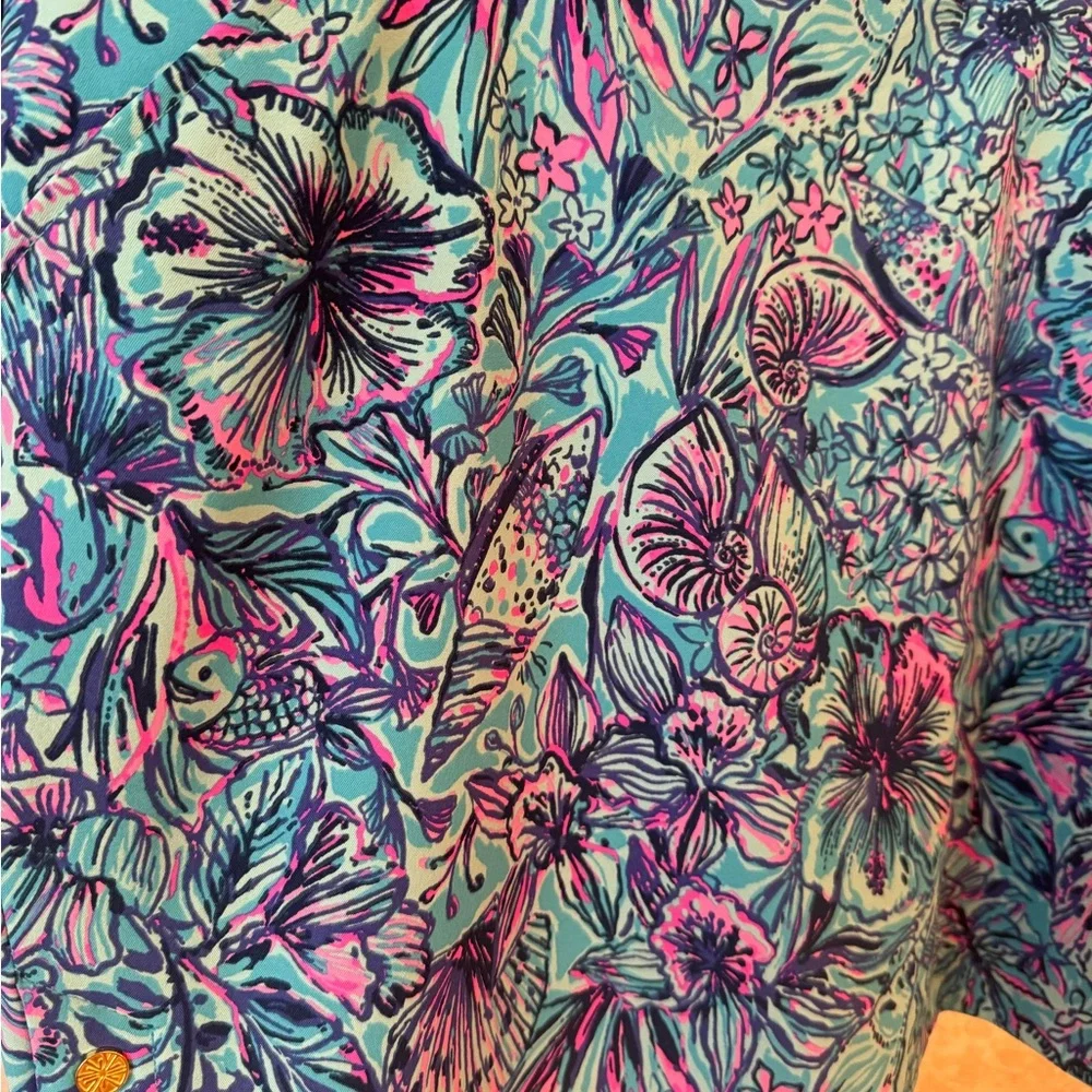 Lilly Pulitzer Luxletic Skort in Blue and Pink - Picture 3 of 10